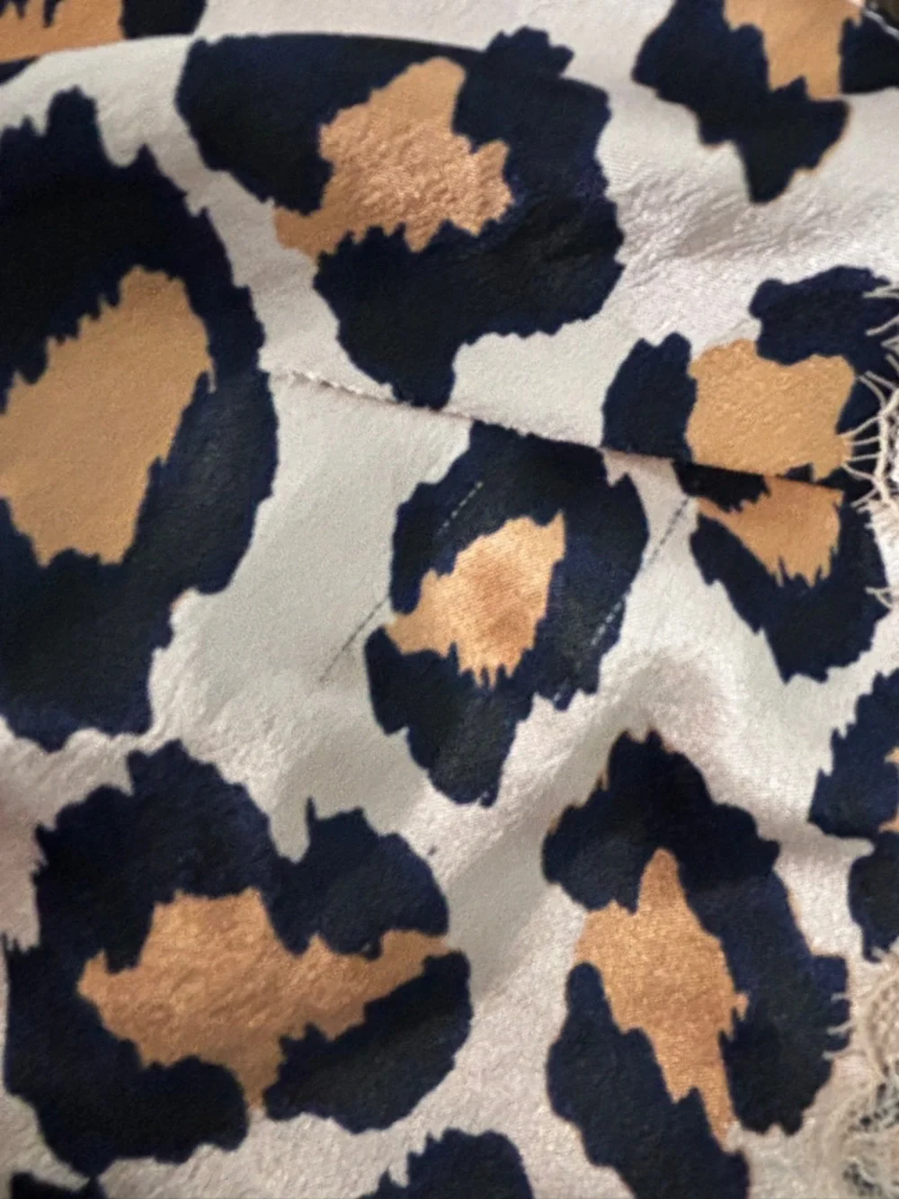 Victoria’s Secret Leopard Lace Cami XS Y2K Satin Tie Back Top Going Out - Picture 13 of 14